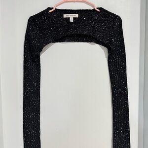 Urban Outfitters Black Glitter Shrug
